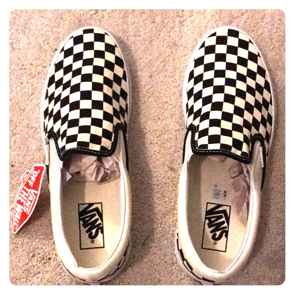 Vans Black and White Checkered Slip-ons